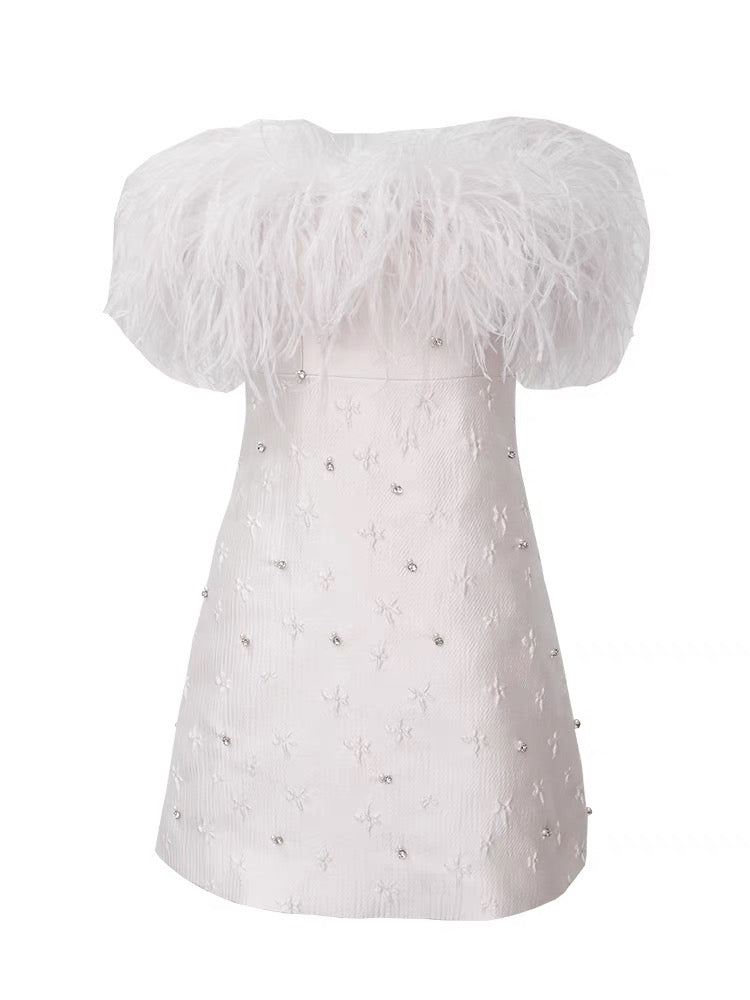 Bingbing is here丨Heavy industry temperament small ceremony skirt embossed hairy self-cultivation goddess celebrity dress female 2022 new 1502