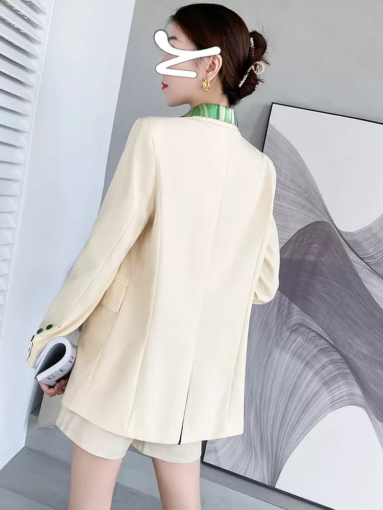 Autumn salt series wear a complete set of women's clothing to be thin Korean version all-match casual loose suit shirt three-piece suit pants 1827