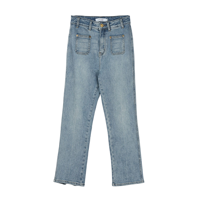 MUKOK blue jeans women's nine points 2023 new spring all-match high-waisted slim-fit casual pants