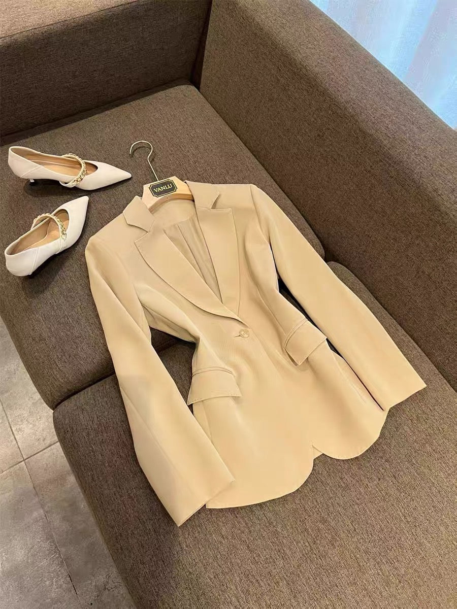 VANLU texture continues life! Capable and advanced gas field ~ commuter waist acetate suit + split trousers suit 1720