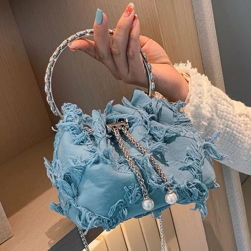 This year's popular small bag women's 2022 new summer cloth bag with bucket bag all-match ins chain messenger bag