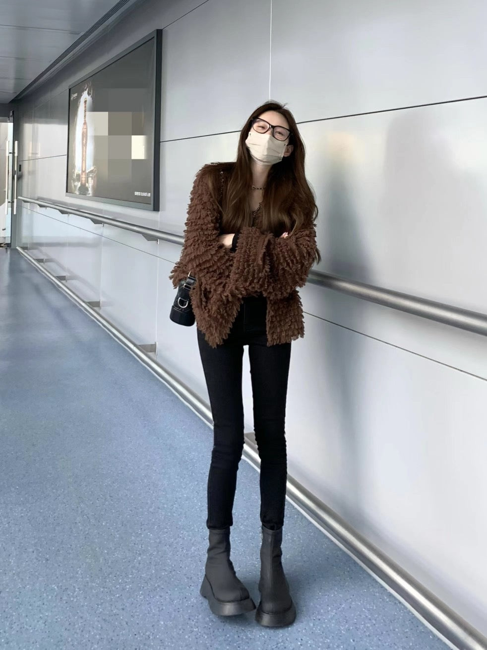 COOLLINE Lin Zixi Autumn and Winter Fengshen Pants Women's Group Legs Elastic Slim Shaped Leggings Women's Black Trousers
