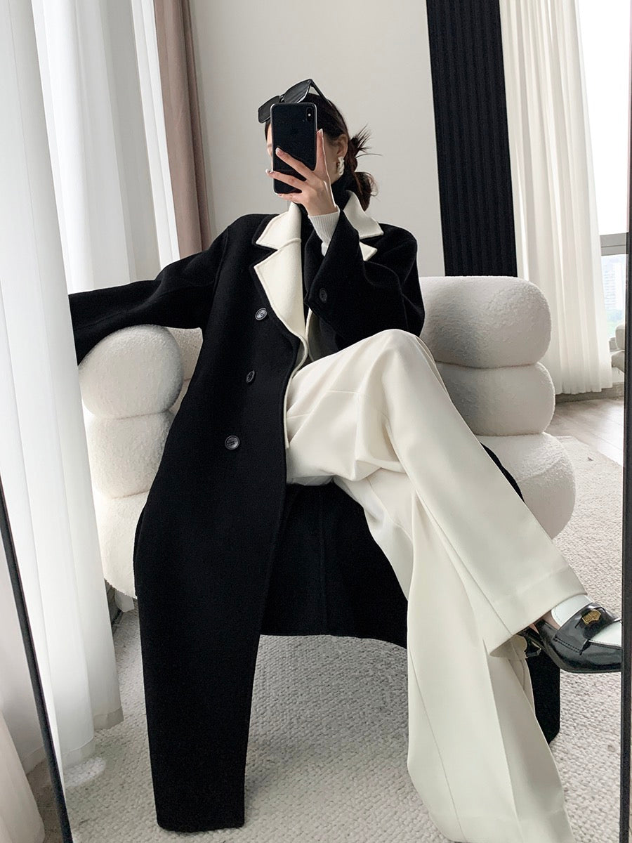 Guoge customized camel double-sided wool coat 2022 autumn and winter new high-end temperament goddess fan woolen coat