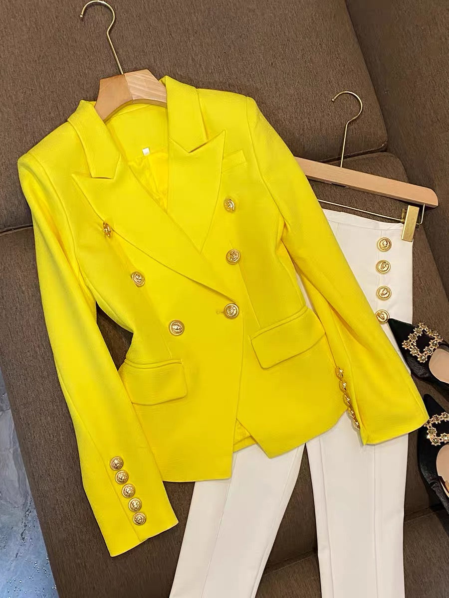 British style peach pink small autumn irregular short custom high-quality suit jacket female 6861