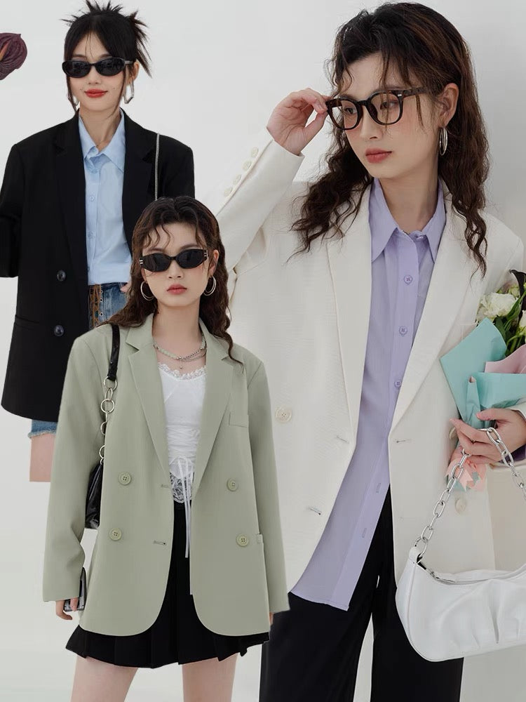 LOVEHEYNEW suit jacket women's autumn new loose casual design black suit 1403