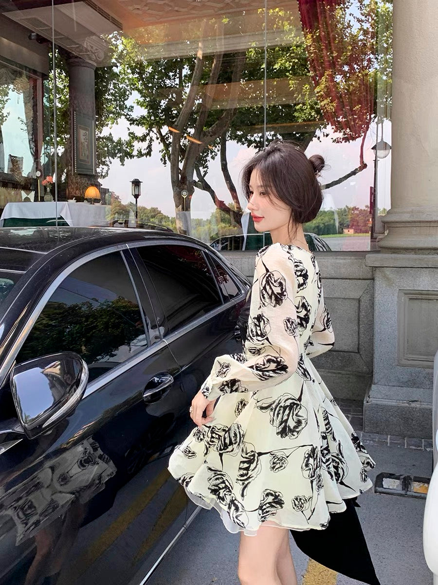GUOGUOWOMEN Guoguojia dress women's 2022 new high-end design sense niche temperament long skirt 1194