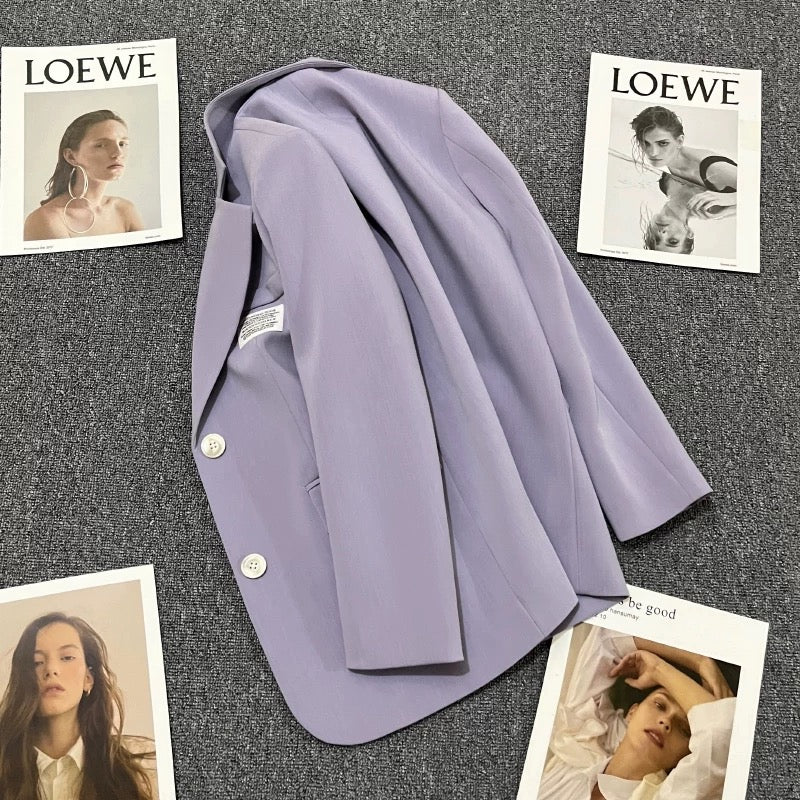 Taro purple suit jacket women's autumn 2022 new high-end temperament fashion all-match trend casual suit 1755