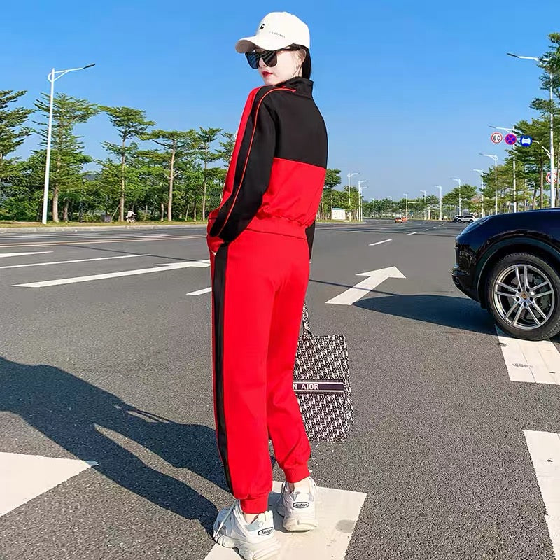 2022 early autumn fashion casual suit women's French high-end sense wear small man fried street sports running two-piece suit 1669