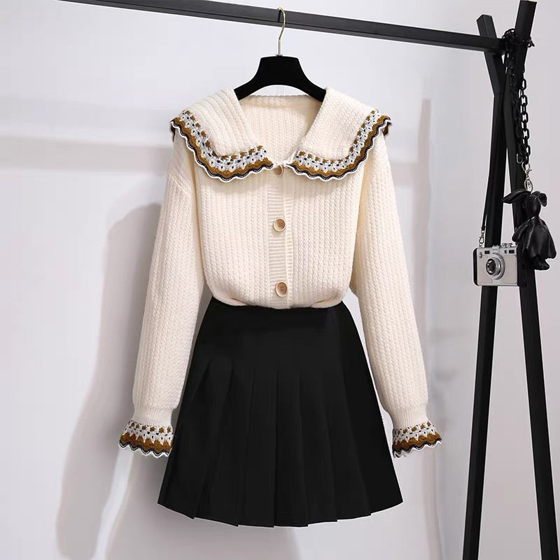 Red Sweater Jacket Ladies Autumn and Winter 2022 New Lazy Wind Design Sense of Small Knitted Cardigan Top