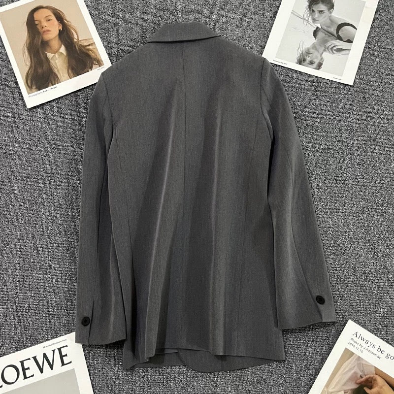 Grey suit jacket women's autumn 2022 new design sense Korean version temperament all-match casual niche suit trend 1770