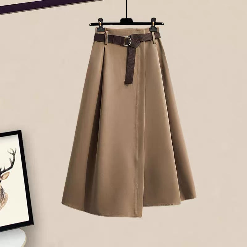 Autumn Xiaoxiangfeng ladies temperament suit early swing bird short sweater top autumn skirt women's two-piece set