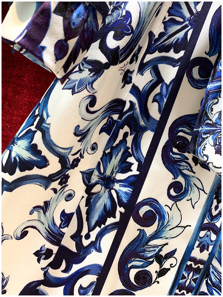Temperament celebrity retro print waist slimming mid-length windbreaker coat female high-end 2022 autumn new style