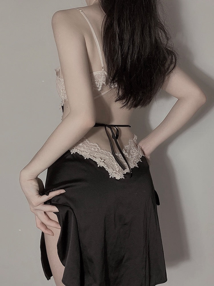 RESISTU dream lover private room French lace beautiful back strap spring and autumn suspenders nightdress pajamas female sense