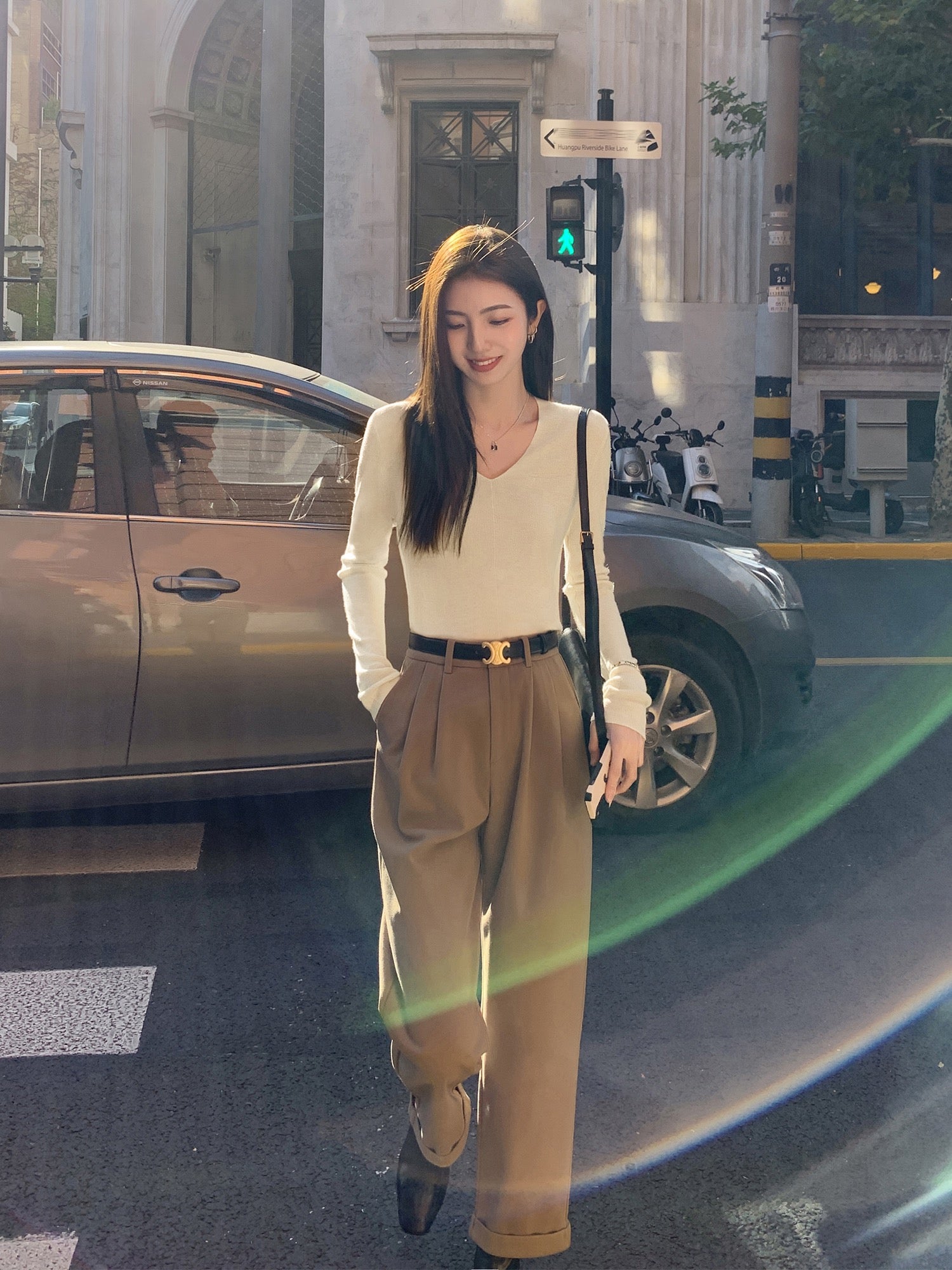 casual dress pants womens MULVAN High Waist Casual Suit Pants Women's Autumn and Winter Thickeni – Lee Nhi Boutique