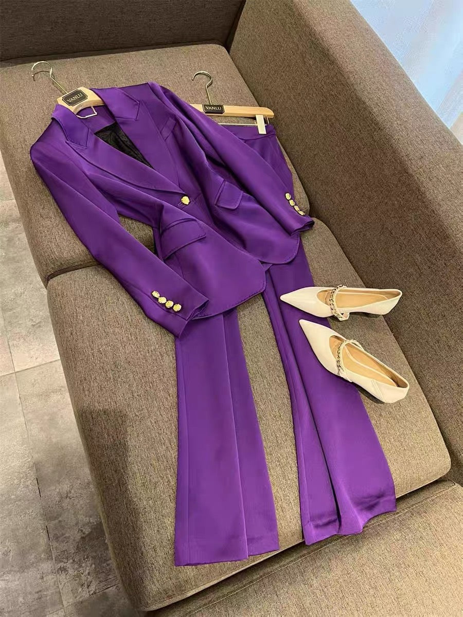 VANLU advanced development! 2022ZUI new fashionable color system ~ commuter OL long-sleeved suit + flared pants suit 1723
