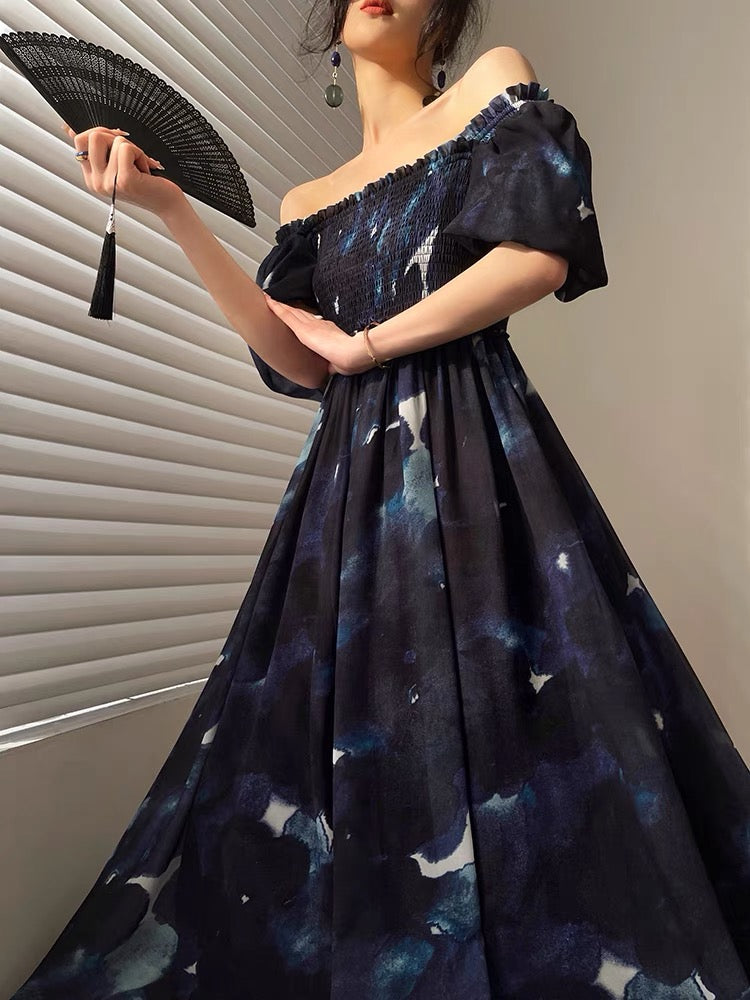 Aconiconi|The Sea of Silence, French design, two loose mid-length summer dresses for a small holiday