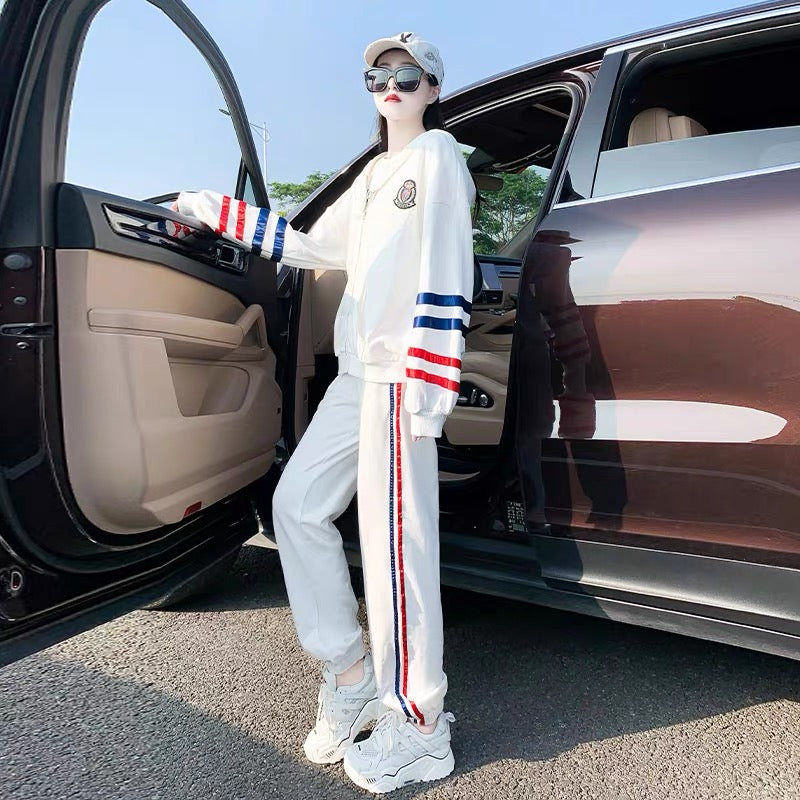 Autumn sports suit women's casual fashion 2022 new fashionable foreign style sweater suit ladies famous brand sportswear 1677