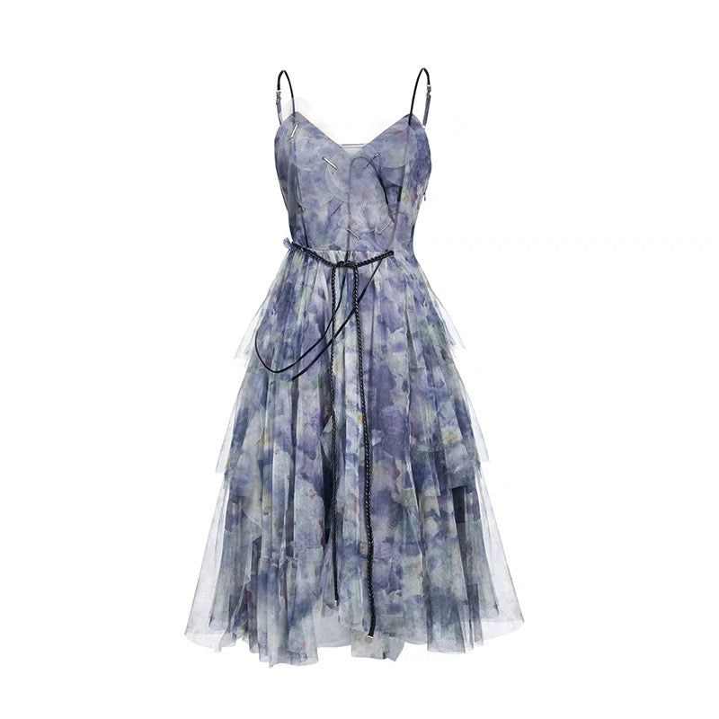 JZ artisan summer dress sweet beauty dress French dress fairy high-end super fairy temperament suspender skirt 1318