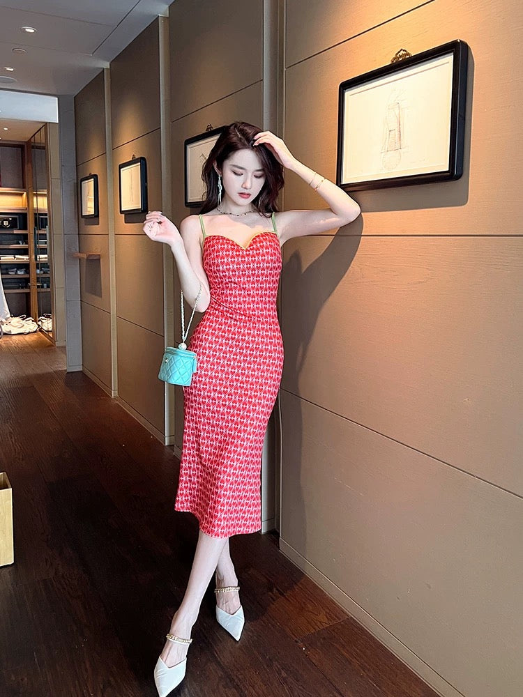 European station beautiful romantic palace style dress waist is thin French sweet tube top suspender skirt summer new style