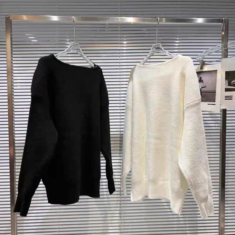 Net red with the same style in autumn 2022, Xiaoxiangfeng fried street metal star pin buckle sleeve knitted sweater top