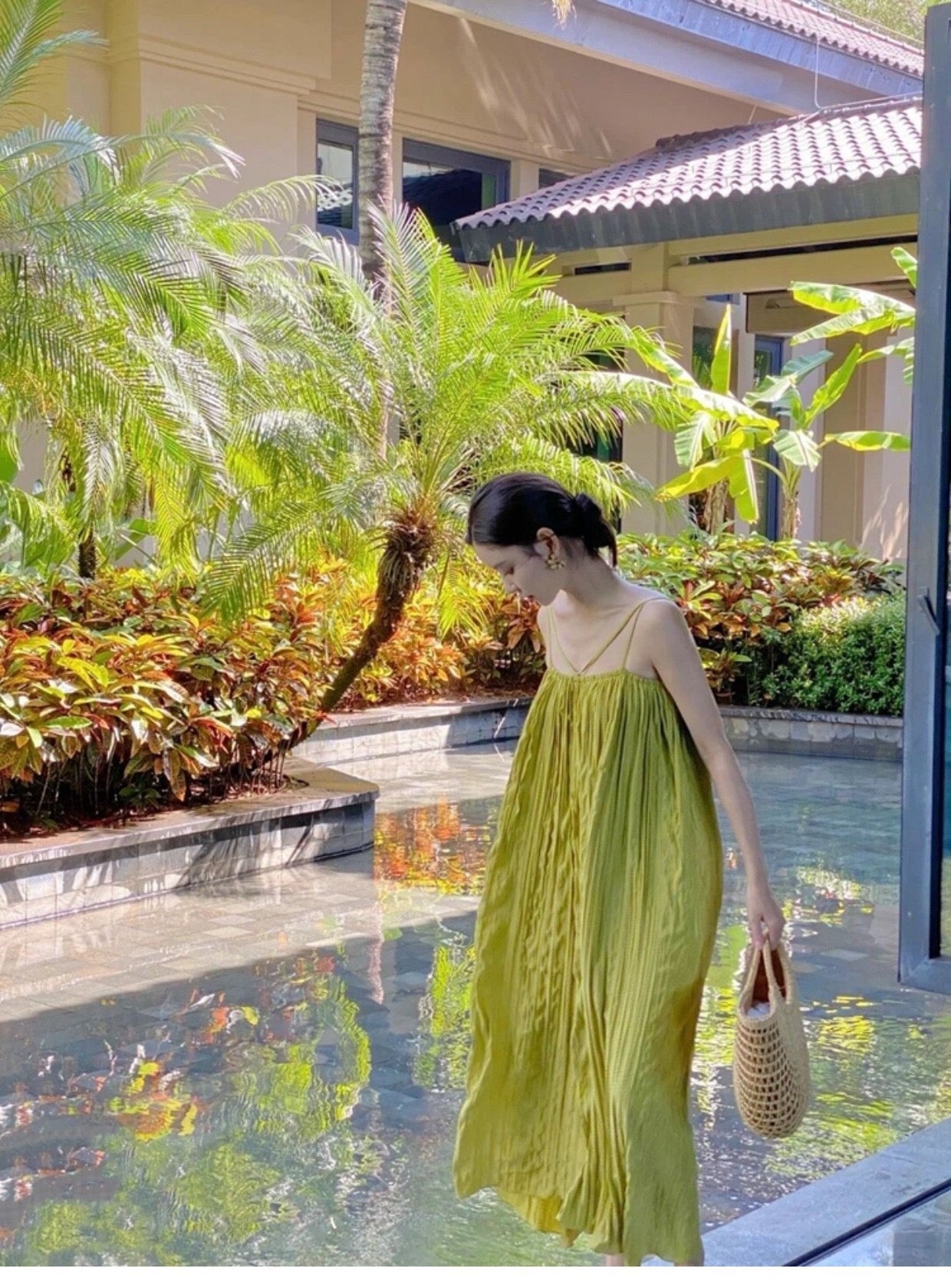 Hainan Sanya Vacation Photo Beach Skirt Seaside Sling Long Skirt Yunnan Dali Travel Wear Super Fairy Dress