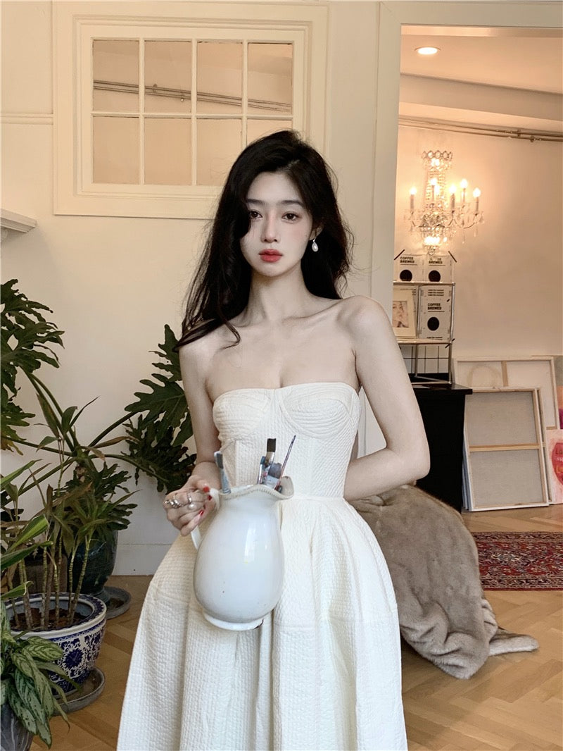 French sexy tube top dress women's clothing 2023 summer new backless w Lee Nhi Boutique French sexy tube top dress women's clothing 2023 summer new backless w Lee Nhi Boutique