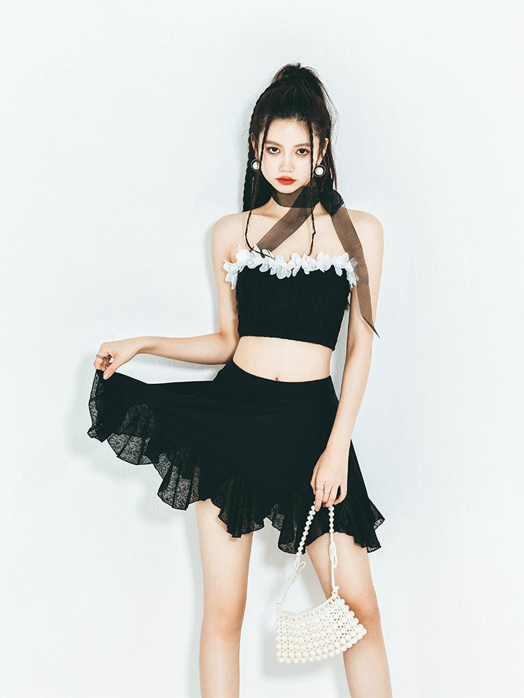 Junior Qi 2022 summer new ins style sexy pure desire niche high-end original design female split skirt swimsuit