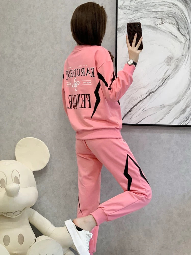 Sports and leisure suits women's autumn fashion foreign style 2022 new trendy brand fried street sweater running clothes dancing two-piece suit