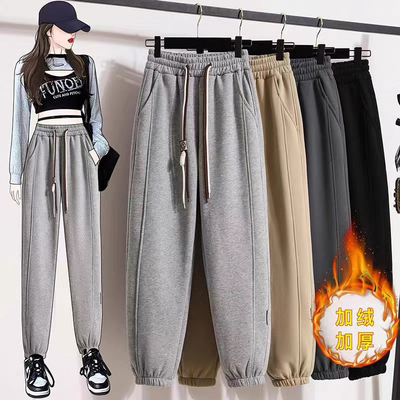 Grey sports pants women's loose-fitting casual pants 2022 new autumn a – Lee  Nhi Boutique