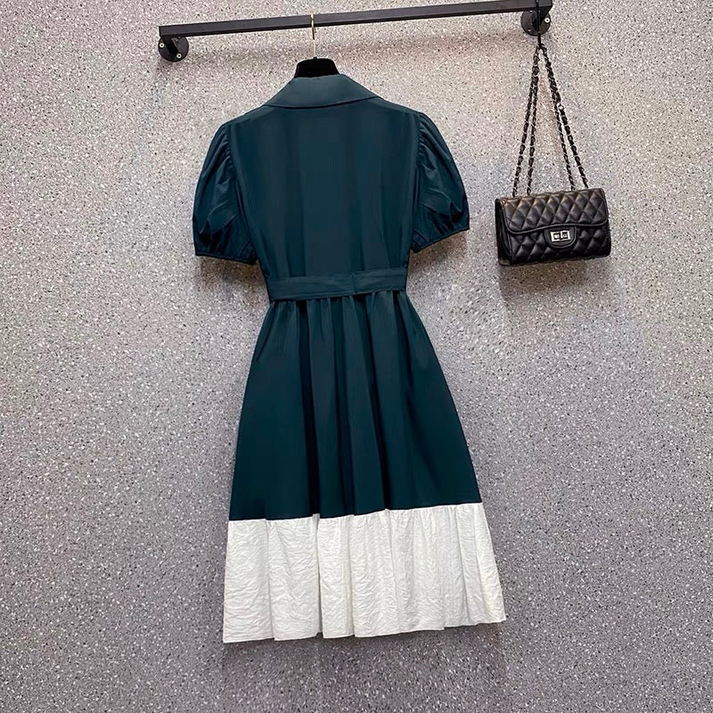 Large size fat mm French dress 2021 summer new thin temperament irregular Hepburn style dress