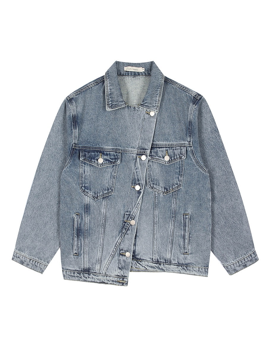 Ren Xiaoyi retro blue denim jacket female Korean version loose spring 2023 new Korean trendy top denim jacket