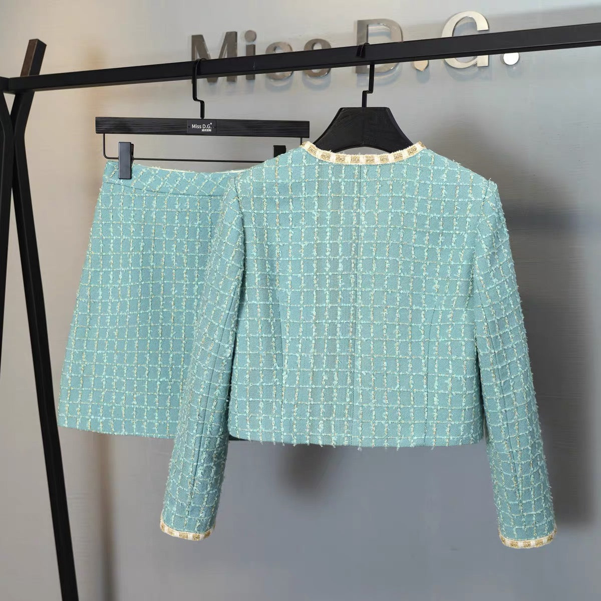 Miss DG high-end autumn two-piece temperament short coat all-match thin skirt small fragrance suit women 1698