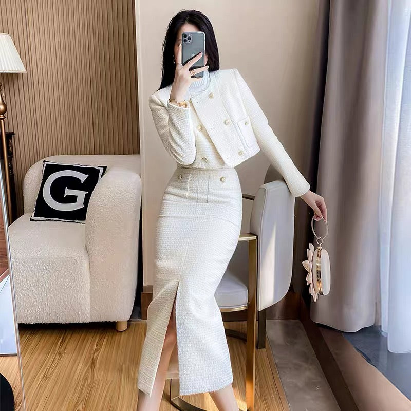 Western style Xiaoxiang style professional suit autumn and winter women's wear 2022 new temperament ladies jacket skirt two-piece set to reduce age