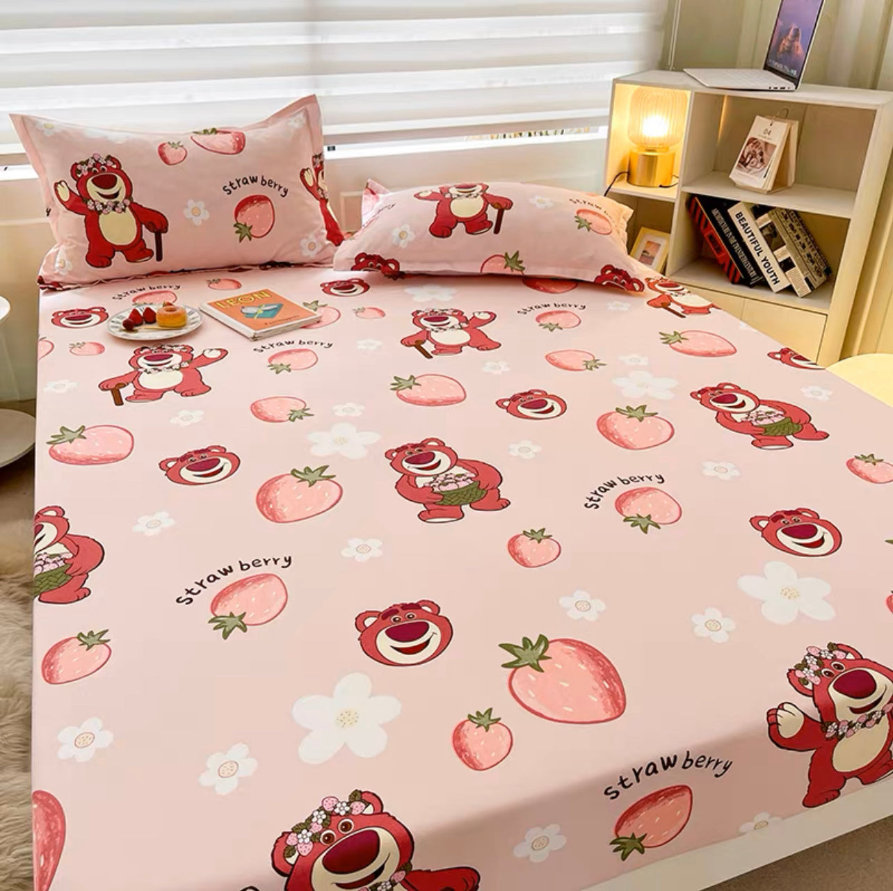 Disney ins washed cotton fitted sheet three-pieces brushed cartoon bed sheet bed cover 2022 new mattress cover protective cover 3