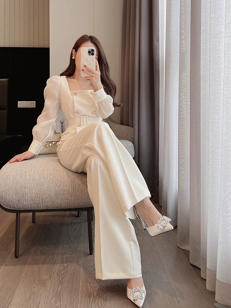 Miss Dong high-end custom suit women's clothing 2022 new high-end tops wide-leg pants light luxury net red two-piece suit 1779