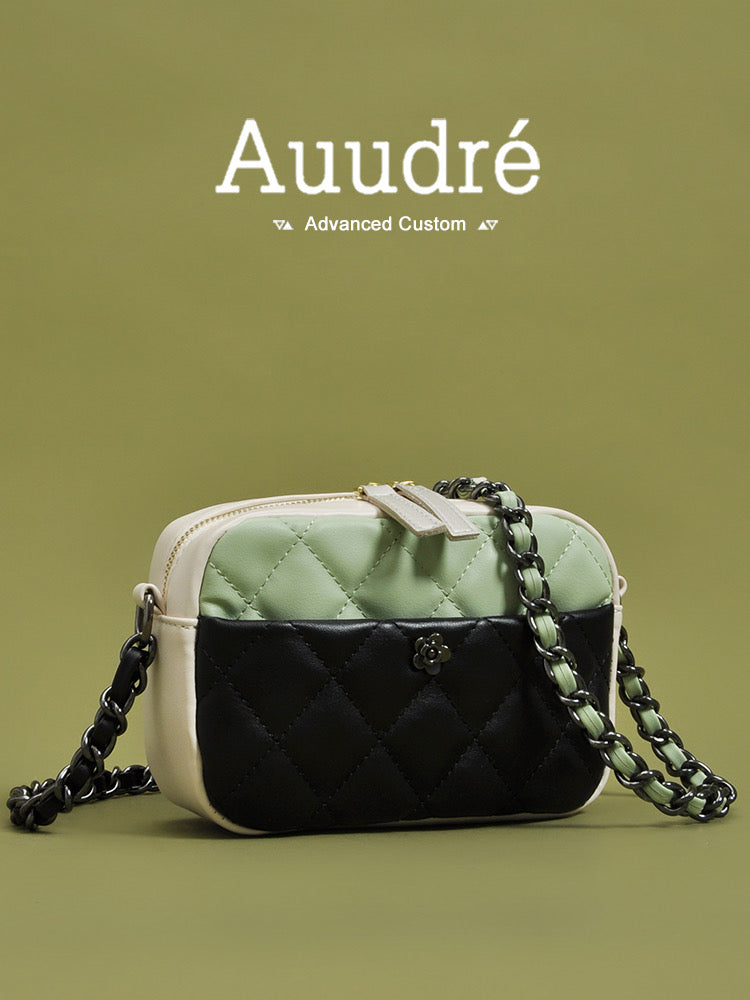Auudre light luxury hit color rhombic small square bag high-end niche chain bag women 2023 new one-shoulder Messenger bag