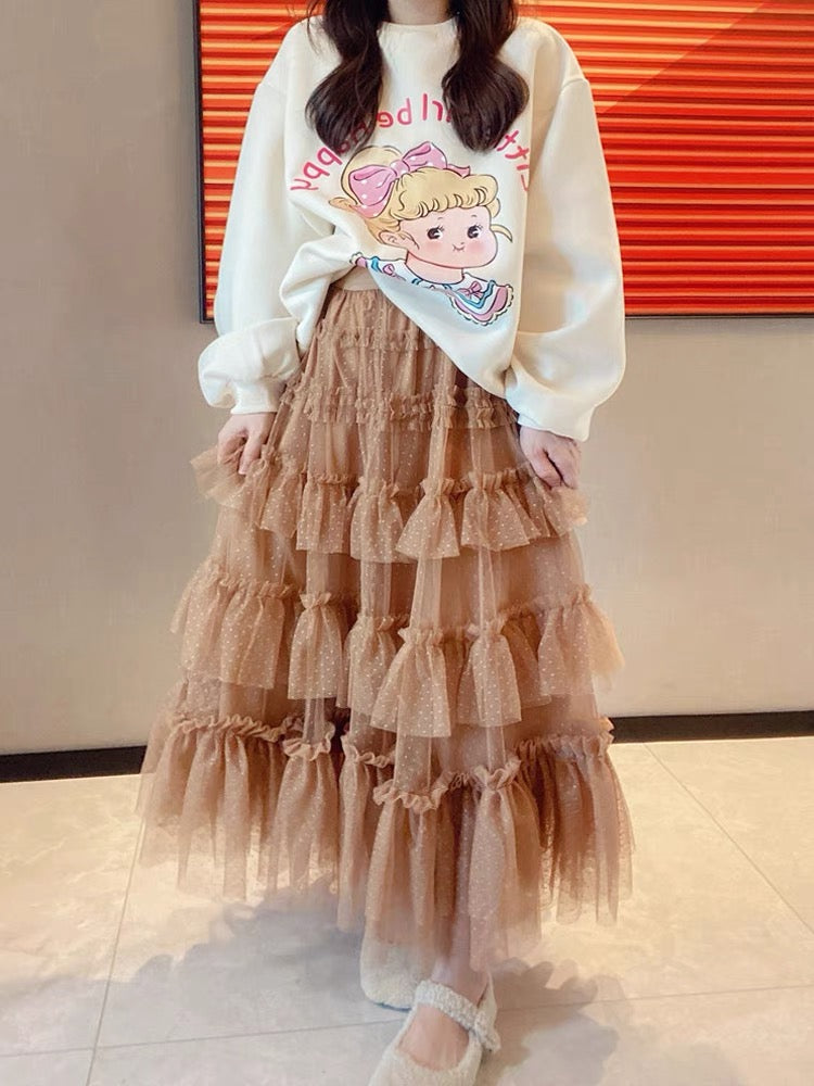 JENNIFER JXLIU Korea Dongdaemun autumn and winter cream pink with bow braids girl sweater