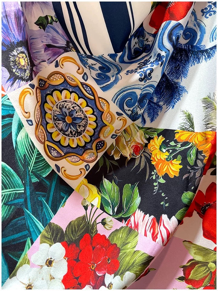 Goddess Fan 2022 Summer New Retro Printing Shows Thin Temperament High Waist Versatile Mid-Length Skirt Western Style