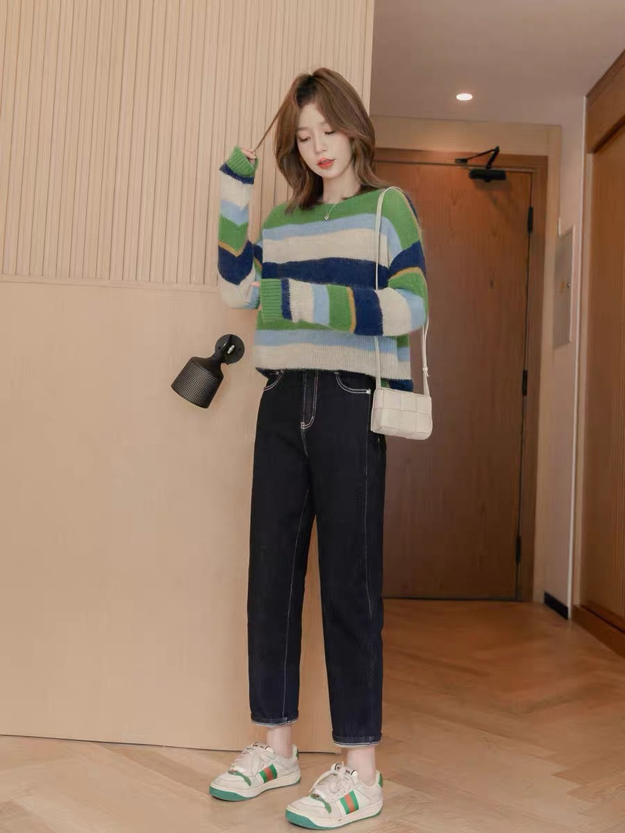Small grain loose and thin sweater women's autumn 2022 new temperament long-sleeved knitted cardigan lazy wind short top