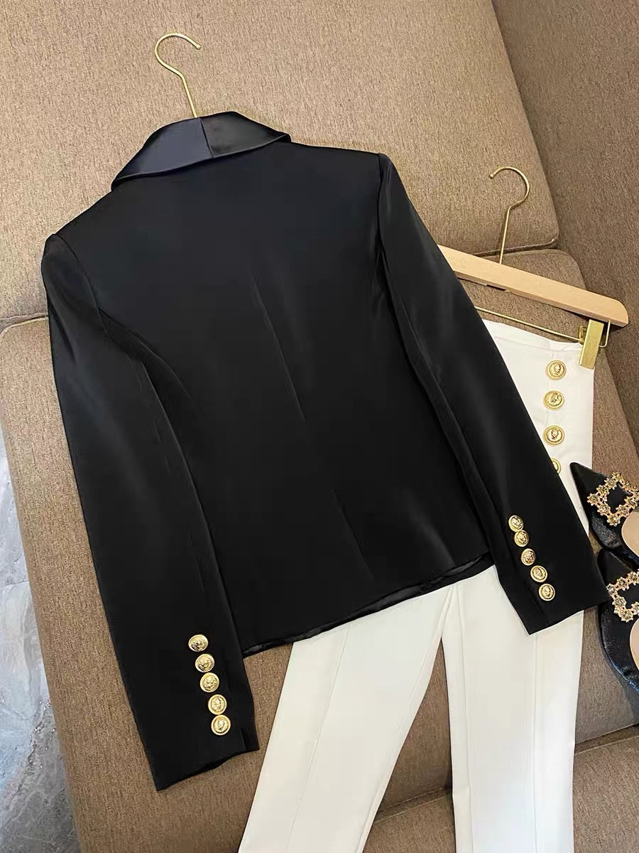 European goods top European goods trendy winter wear black design sense small Korean version casual custom suit jacket female 6843