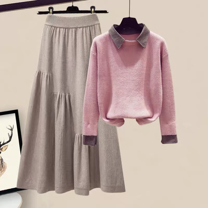 Autumn 2022 new women's clothing small fragrance sweater skirt fashion suit women's autumn fashion two-piece suit