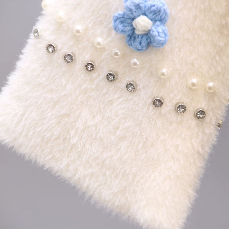 Heavy industry beaded three-dimensional flower sweater women's autumn and winter 2022 new Japanese style lazy wind loose Western-style sweater