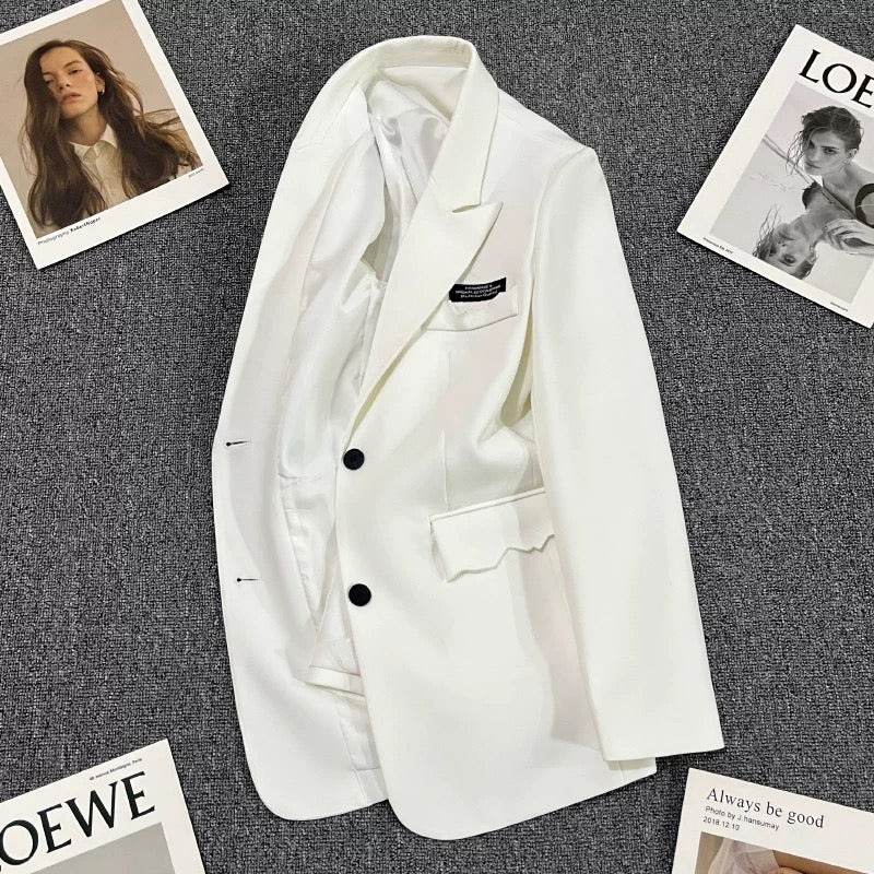White suit jacket women's 2022 autumn new design fashion all-match trend fried street niche small suit 1771