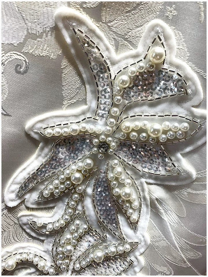 French fashion heavy industry beaded small short-sleeved light luxury dress female high-end summer 2022 new style