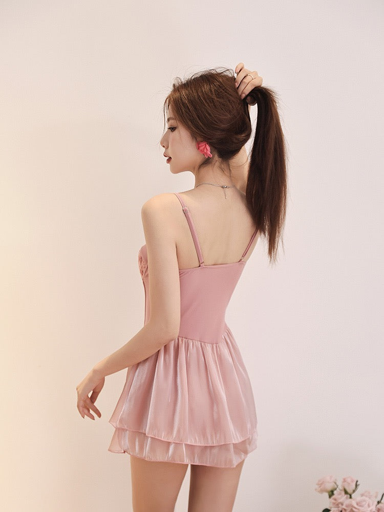 Yimeishan one-piece swimsuit women's new 2022 high-end sexy princess skirt hot spring swimsuit net red wind fairy