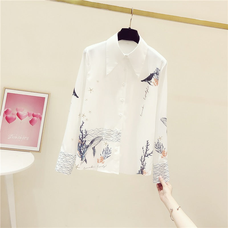 2022 Early Autumn New Style Shirt Women's Design Sense Niche Long-sleeved Versatile Top Fashion Temperament High-end Shirt