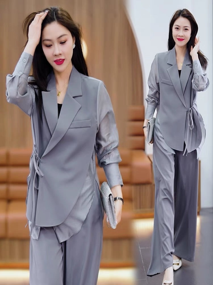 Summer new sun protection temperament fashion suit suit female design sense casual loose top trousers two-piece tide