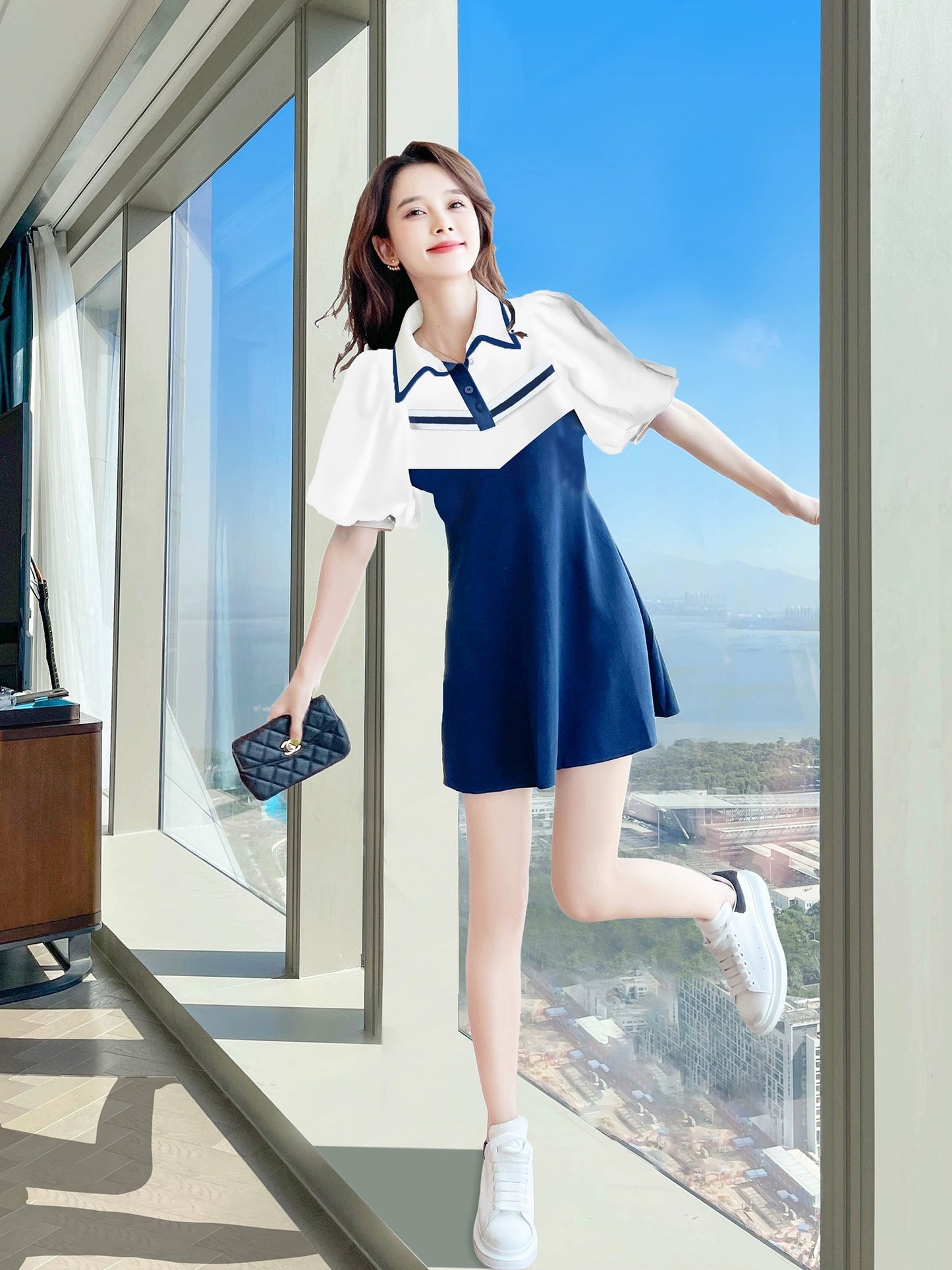 Summer popular beautiful temperament dress 2024 new French temperament high-end dress for women petite summer