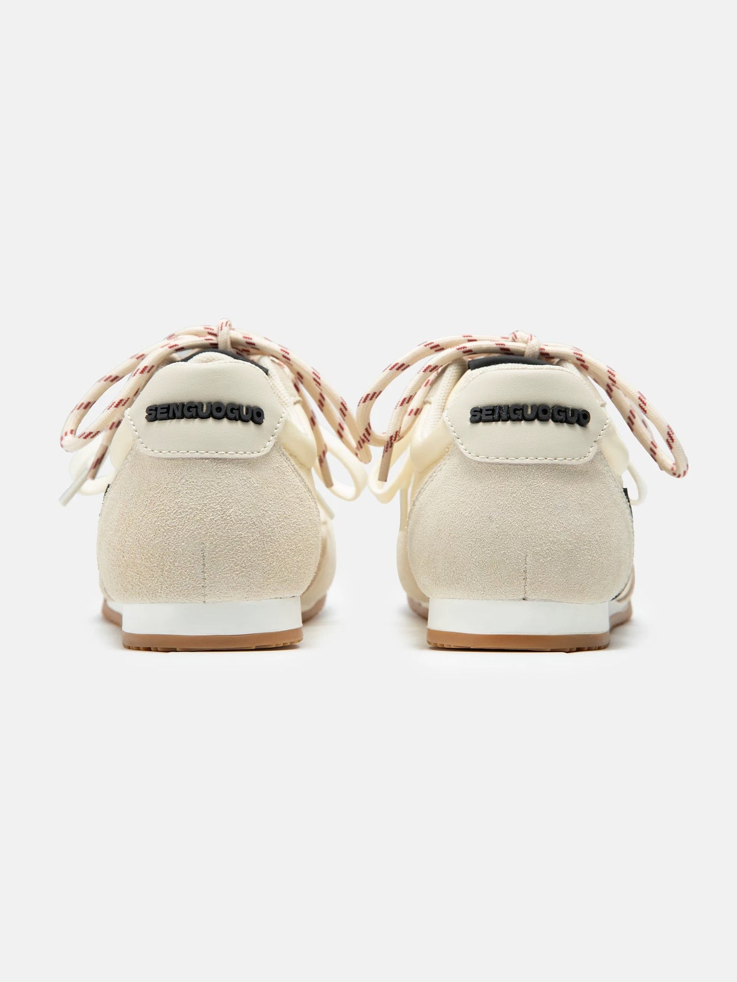 Sen Guoguo Thin Sole Series/Beige Dexun Shoes Women's 2025 Spring New Sports Leisure Flat-soled Forrest Gump Shoes