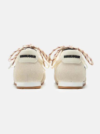 Sen Guoguo Thin Sole Series/Beige Dexun Shoes Women's 2025 Spring New Sports Leisure Flat-soled Forrest Gump Shoes